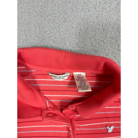 Vintage American Eagle Womens Size S Y2K Short Sleeve Polo Shirt Stripes - Picture 3 of 8